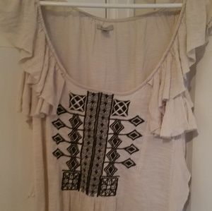 Anthropologie Ruffle sleeve Shirt